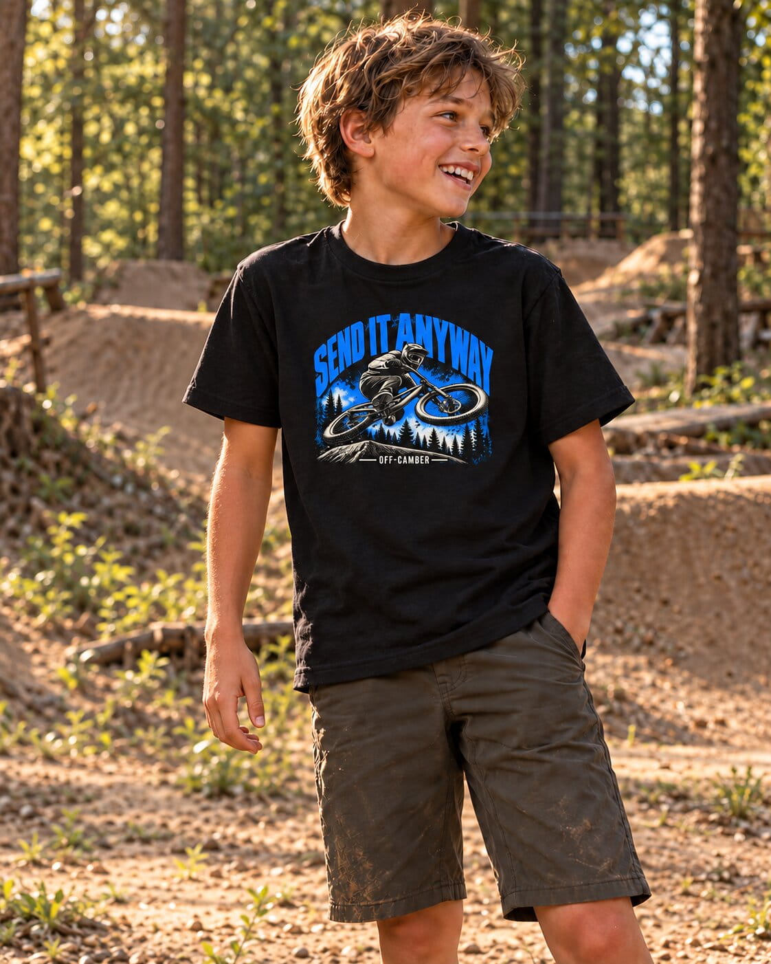 Off-Camber T-Shirt Send it Anyway Blue Whip